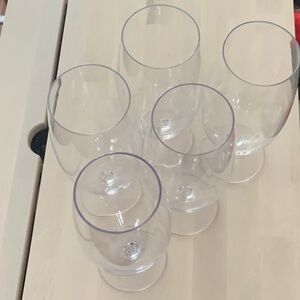 Clear Plastic Wine Glasses - Set of 5